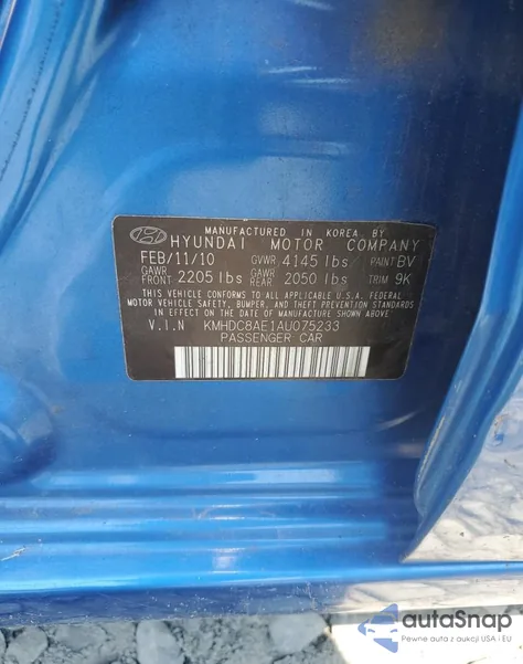 2010 Hyundai Elantra Touring Gls from USA, damaged, VIN KMHDC8AE1AU075233